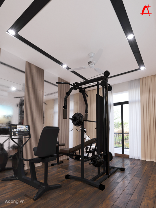Thiết kế nội thất biệt thự Marina Hải Phòng: phòng tập gym